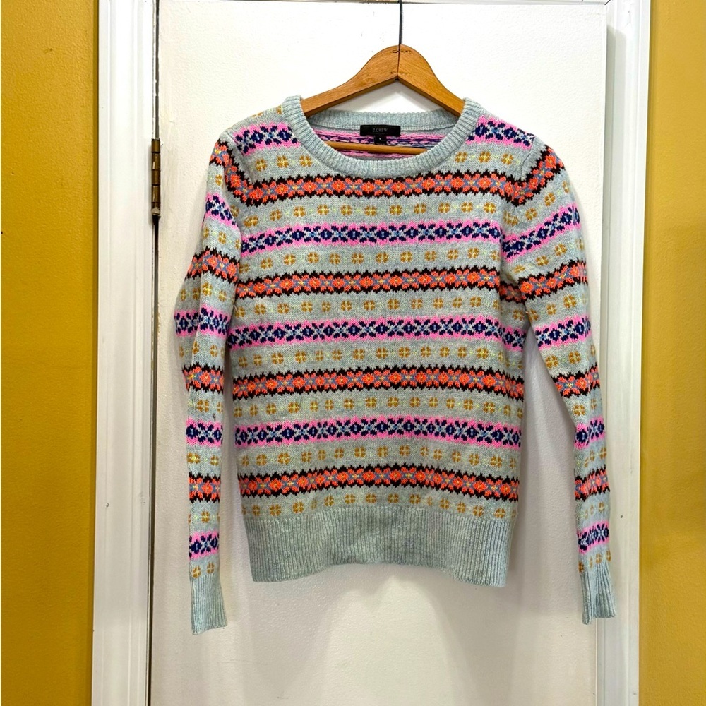 J. Crew Wool Colorful Patterned Women's Sweater! EUC